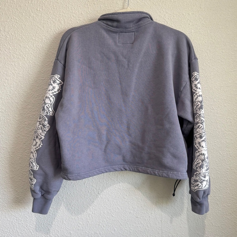 Darc Sport Vintage Everson Mockneck Half Zip Sweater in Dusty Blue Wolf S - Picture 8 of 12